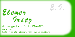 elemer iritz business card